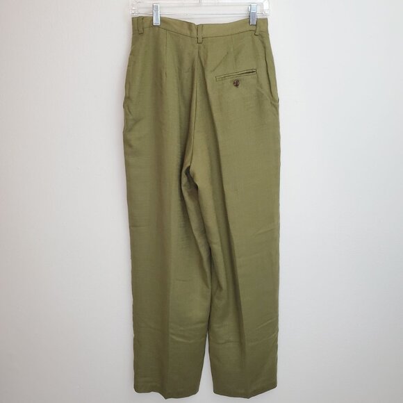 Vintage Halston olive green high waisted flax blend pants - Picture 10 of 11
